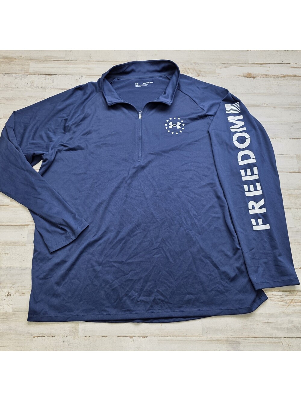 Under Armour Freedom Tech 1/4 Zip Pullover Mens XXL Lightweight Blue Golf Casual
